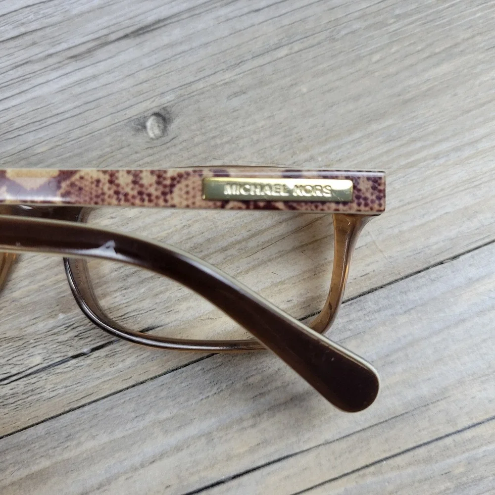 Michael Kors Eyeglasses MK 8006 Medellin 3011 Brown Snakeskin Frames Only 52mm